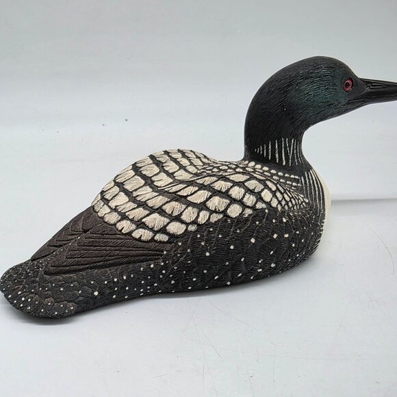 Handcrafted Common Loon Wildlife Figure Detailing Jennings Decoys 10" - Picture 9 of 10